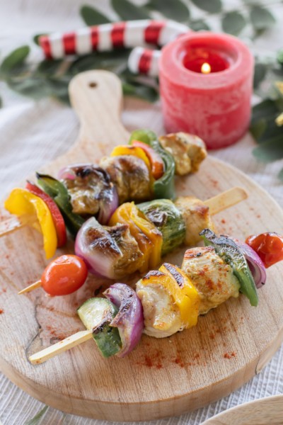 BROCHETTE DE POLLO Y VERDURAS