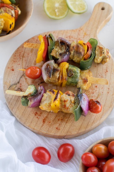 BROCHETTE DE POLLO Y VERDURAS